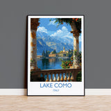 Lake Como Travel Poster Wall Art, Travel Print of Lake Como, Lake Como Art Lovers Gift, Italy, Italian Lakes Art Gift NQ Media Designs