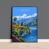 Lake Como Travel Print Wall Art, Travel Poster of Lake Como, Lake Como Art Lovers Gift, Italy, Italian Lakes Art Gift NQ Media Designs