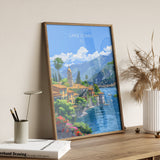 Lake Como Travel Print Wall Art, Travel Poster of Lake Como, Lake Como Art Lovers Gift, Italy, Italian Lakes Art Gift NQ Media Designs