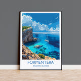 Formentera Travel Print, Travel Poster of Formentera, Balearic Islands Art Lovers Gift, Formentera Wall Art NQ Media Designs