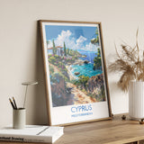Cyprus Travel Print, Travel Poster of Cyprus, Mediterranean, Cyprus Art Lovers Gift, Cyprus Wall Art NQ Media Designs