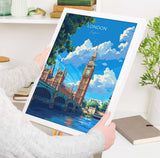 London Travel Poster Wall Art, Travel Print of London, London Art Lovers Gift, Big Ben Art Gift NQ Media Designs