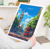 London Travel Poster Wall Art, Travel Print of London, London Art Lovers Gift, Big Ben Art Gift NQ Media Designs
