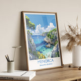 Menorca Travel Print, Travel Poster of Menorca, Balearic Islands Art Lovers Gift, Menorca Wall Art NQ Media Designs