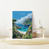 Sardinia Travel Print Wall Art, Travel Poster of Sardinia, Sardinia Art Lovers Gift, Italy, Italian Art Gift NQ Media Designs