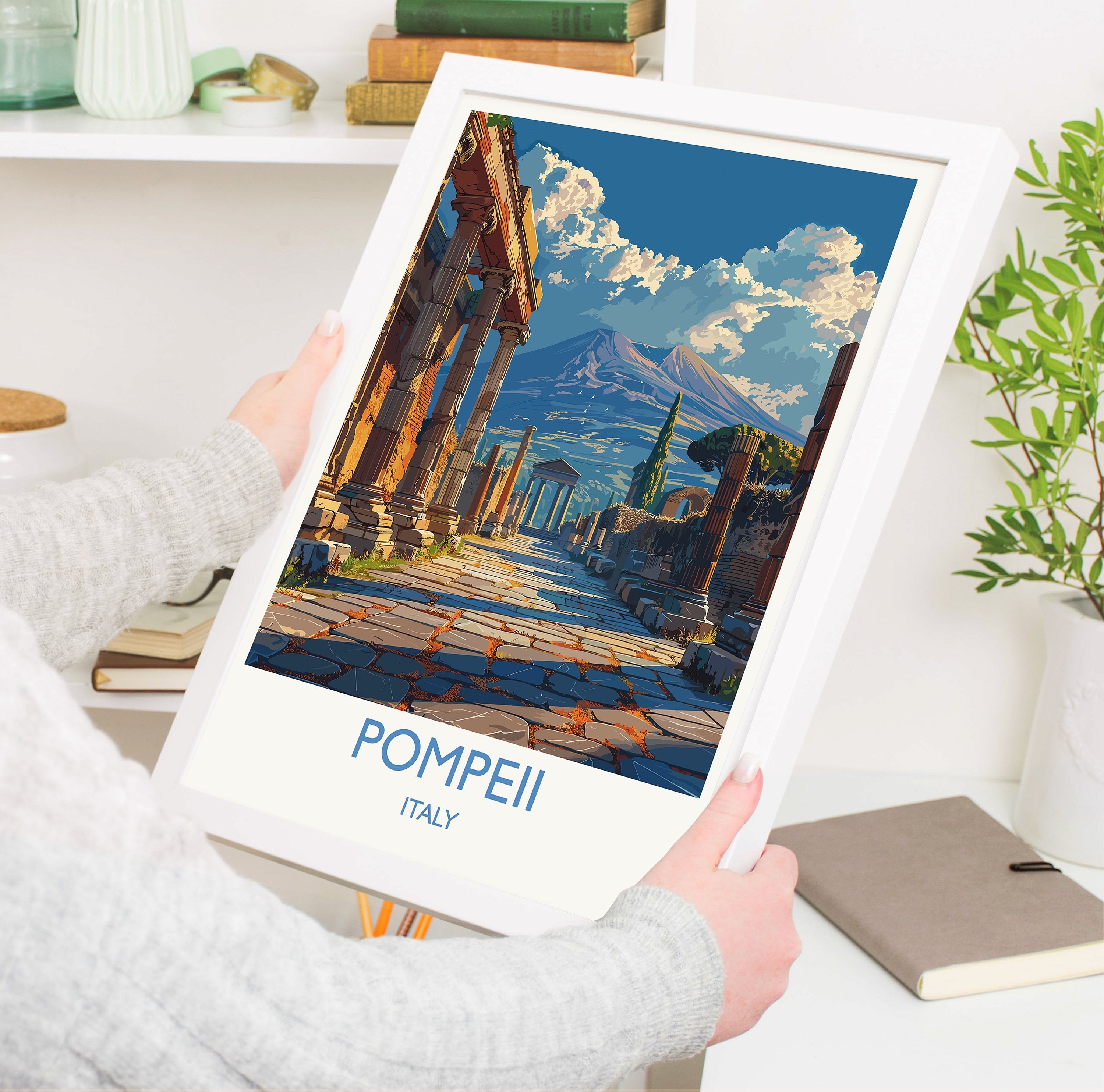 Pompeii Travel Poster Wall Art, Travel Print of Pompeii, Pompeii Art Lovers Gift, Italy, Italian Art Gift NQ Media Designs
