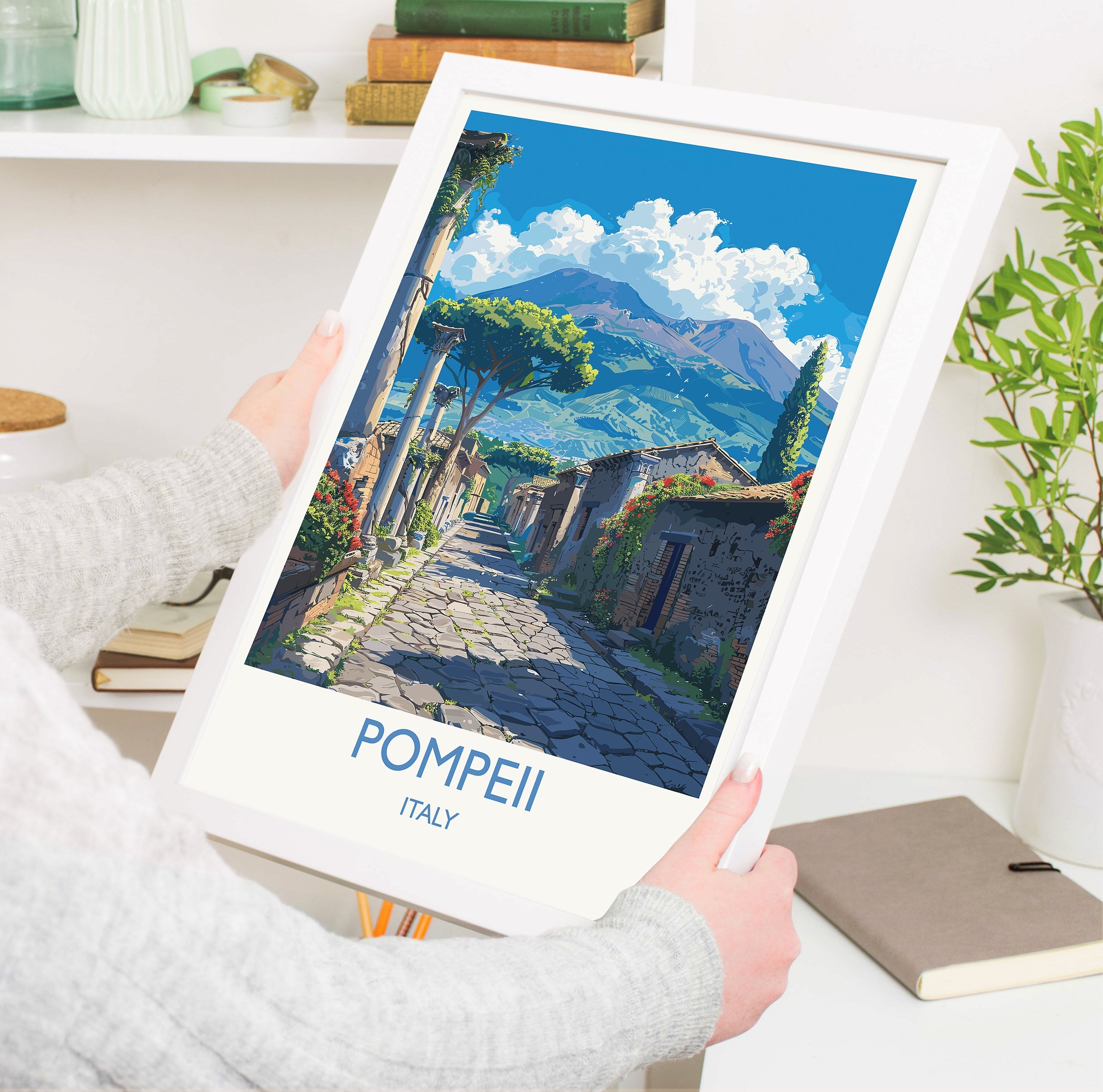 Pompeii Travel Poster Wall Art, Travel Print of Pompeii, Pompeii Art Lovers Gift, Italy, Italian Art Gift NQ Media Designs