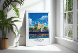 London Travel Print Wall Art, Travel Poster of London, London Art Lovers Gift, Tower of London Art Gift NQ Media Designs