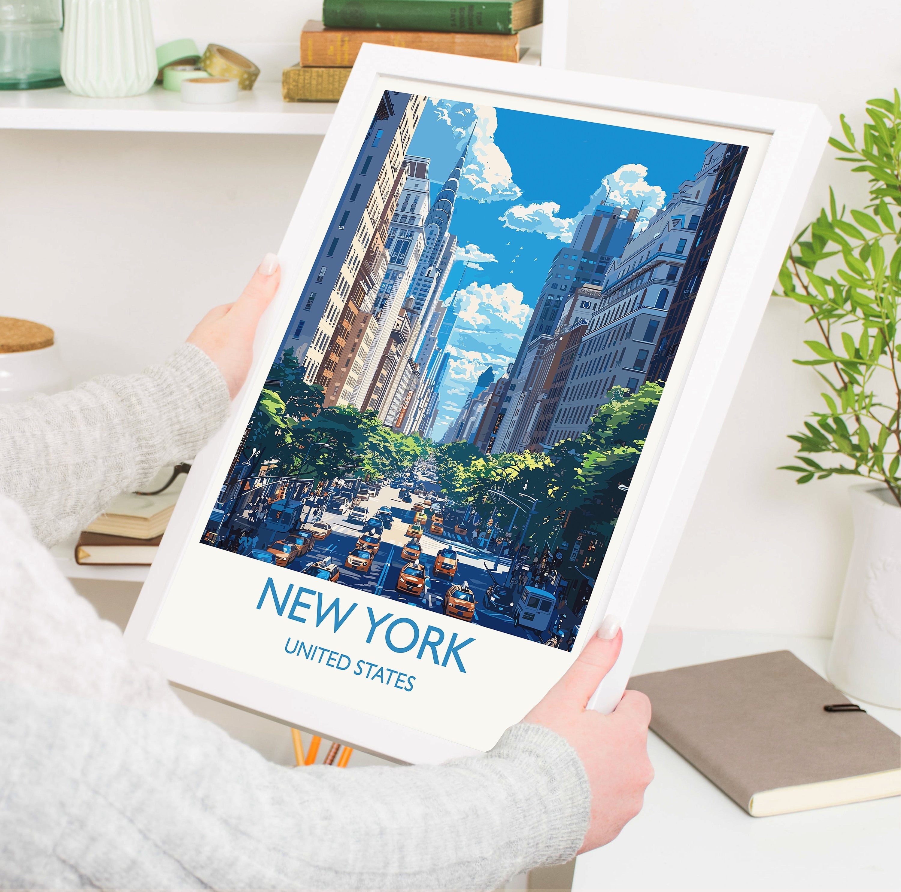 New York Travel Print Wall Art, Travel Poster of New York , New York Art Lovers Gift, USA Art Gift NQ Media Designs