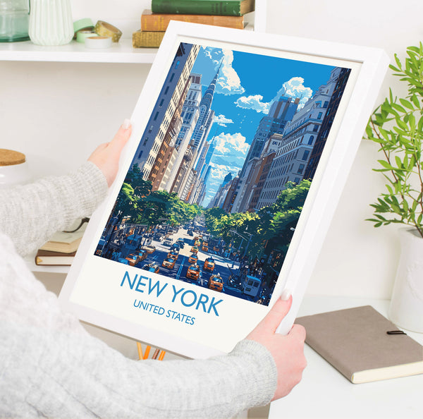 New York Travel Print Wall Art, Travel Poster of New York , New York Art Lovers Gift, USA Art Gift
