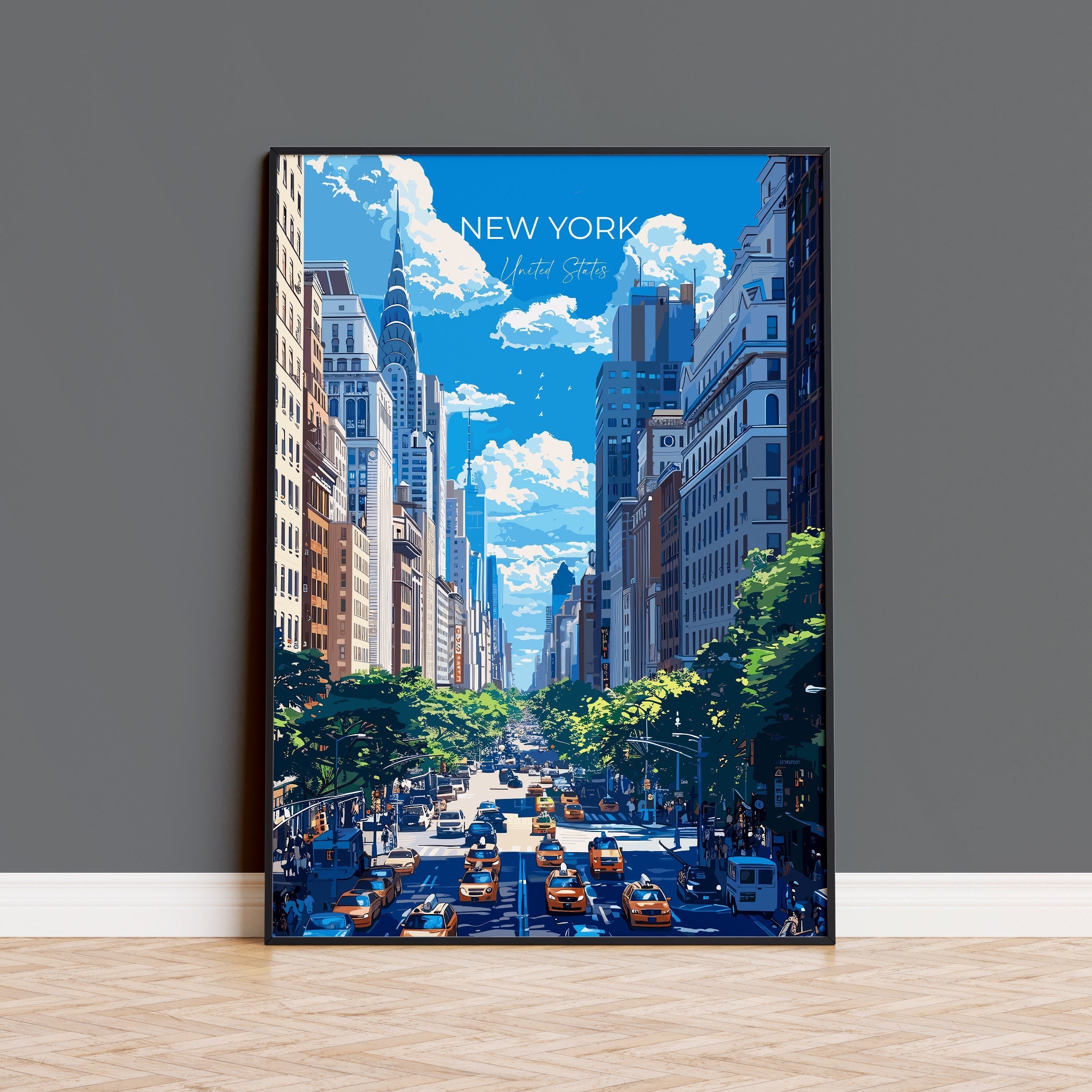 New York Travel Poster Wall Art, Travel Print of New York , New York Art Lovers Gift, USA Art Gift NQ Media Designs