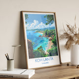 Koh Lanta Travel Print, Travel Poster of Koh Lanta, Thailand, Koh Lanta Art Lovers Gift, Wall Art Print NQ Media Designs