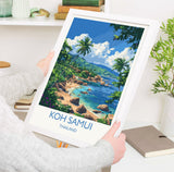 Koh Samui Travel Print, Travel Poster of Koh Samui, Thailand, Koh Samui Art Lovers Gift, Wall Art Print NQ Media Designs