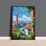 Verona Travel Poster Wall Art, Travel Poster of Verona, Verona Art Lovers Gift, Italy, Italian Art Gift NQ Media Designs