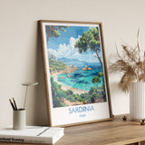 Sardinia Travel Poster Wall Art, Travel Print of Sardinia, Sardinia Art Lovers Gift, Italy, Italian Art Gift NQ Media Designs