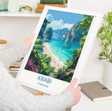 Krabi Travel Print, Travel Poster of Krabi, Thailand, Krabi Art Lovers Gift, Wall Art Print NQ Media Designs