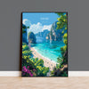 Krabi Travel Poster Wall Art, Travel Print of Krabi, Thailand, Krabi Art Lovers Gift, Birthday Gift Print