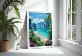 Krabi Travel Poster Wall Art, Travel Print of Krabi, Thailand, Krabi Art Lovers Gift, Birthday Gift Print NQ Media Designs