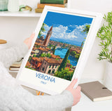 Verona Travel Poster Wall Art, Travel Print of Verona, Verona Art Lovers Gift, Italy, Italian Art Gift NQ Media Designs