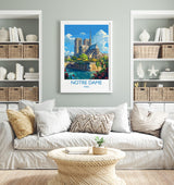 Notre Dame Paris Travel Poster, Travel Print of Notre Dame Paris, France, Paris Art Lovers Gift, Notre Dame France Wall Art NQ Media Designs