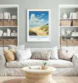 Winterton Beach Travel Print, Travel Poster of Winterton Beach, Norfolk, England, Winterton Beach Gift, Norfolk Art Gift, Wall Art Print NQ Media Designs