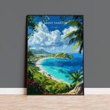 Saint Martin Travel Poster, Travel Print of Saint Martin, Caribbean, Saint Martin Art Lovers Gift, Caribbean Gift, Wall Art Print NQ Media Designs