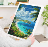 Saint Martin Travel Poster, Travel Print of Saint Martin, Caribbean, Saint Martin Art Lovers Gift, Caribbean Gift, Wall Art Print NQ Media Designs
