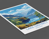 Lake District Travel Print Wall Art, Travel Poster of Lake District, Lake District Art Lovers Gift, English Countryside NQ Media Designs