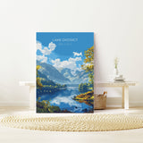 Lake District Travel Poster Wall Art, Travel Print of Lake District, Lake District Art Lovers Gift, English Countryside NQ Media Designs