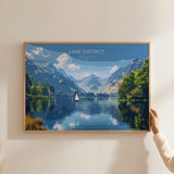 Lake District Landscape Travel Poster Wall Art, Travel Print of Lake District, Lake District Art Lovers Gift, Cumbria, English Countryside NQ Media Designs