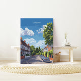 Cheam Travel Poster, Travel Print of Cheam, Surrey Poster, Cheam Art Gift, London Art Lovers UK Travel Gift NQ Media Designs
