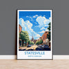 Statesville Travel Print Wall Art, Travel Poster of Statesville, Statesville Art Lovers Gift, North Carolina USA Art Gift NQ Media Designs