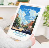 Statesville Travel Print Wall Art, Travel Poster of Statesville, Statesville Art Lovers Gift, North Carolina USA Art Gift NQ Media Designs