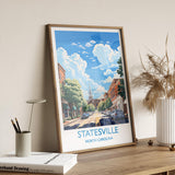 Statesville Travel Print Wall Art, Travel Poster of Statesville, Statesville Art Lovers Gift, North Carolina USA Art Gift NQ Media Designs