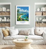 Jamaica Travel Print, Travel Poster of Jamaica, Caribbean, Jamaica Art Lovers Gift, Caribbean Gift, Wall Art Print NQ Media Designs
