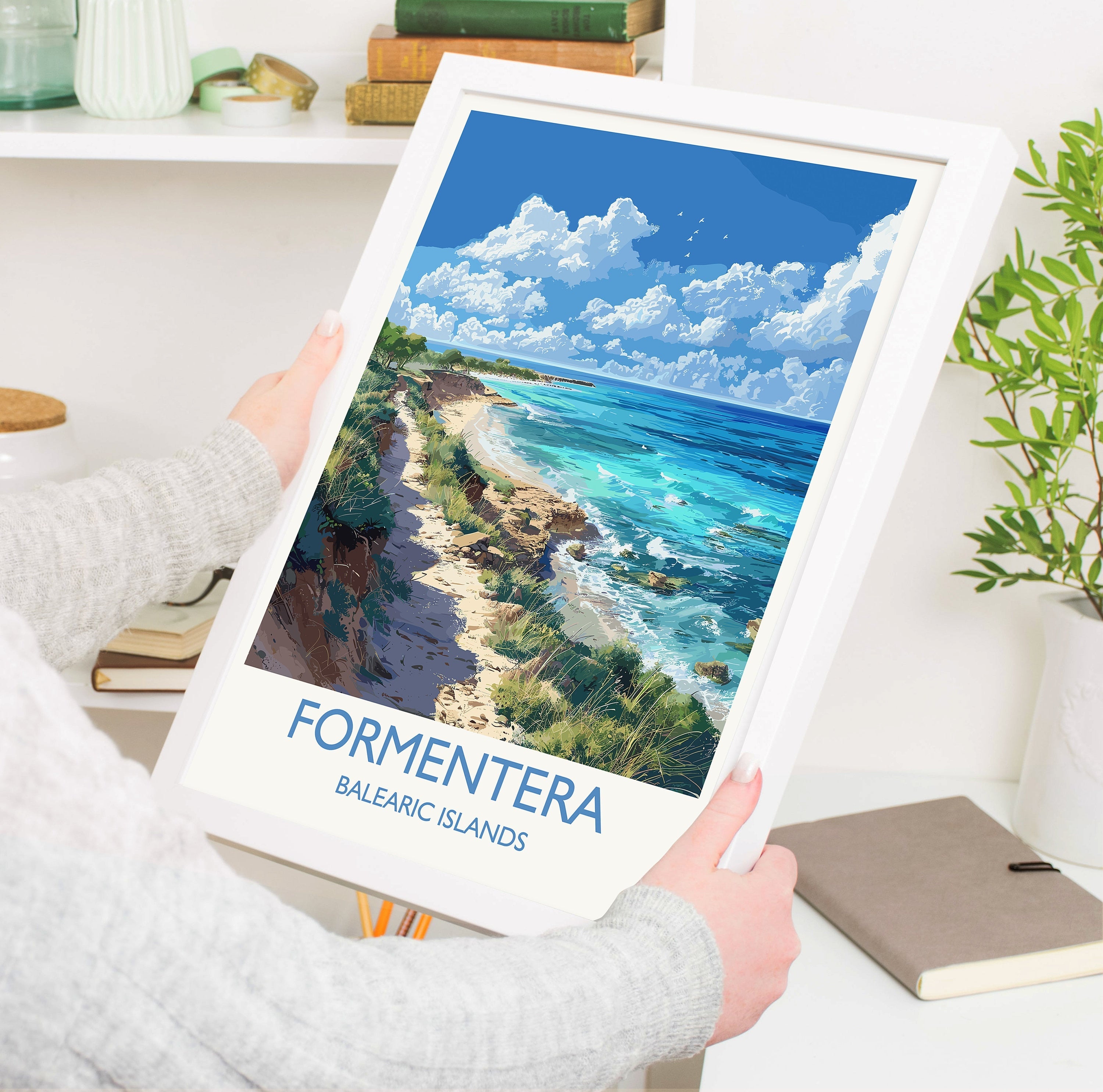 Formentera Travel Print, Travel Poster of Formentera, Balearic Islands Art Lovers Gift, Formentera Wall Art NQ Media Designs