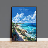 Formentera Travel Poster, Travel Print of Formentera, Balearic Islands Art Lovers Gift, Formentera Wall Art NQ Media Designs