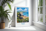 Bude Travel Print, Travel Poster of Bude, England, Cornwall Art, Bude Art Lovers Gift, Wall Art Print NQ Media Designs