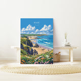 Bude Travel Poster, Travel Print of Bude, England, Cornwall Art, Bude Art Lovers Gift, Wall Art Print NQ Media Designs