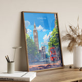 London Travel Poster Wall Art, Travel Print of London, London Art Lovers Gift, Big Ben Art Gift NQ Media Designs