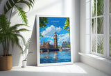 London Travel Poster Wall Art, Travel Print of London, London Art Lovers Gift, Big Ben Art Gift NQ Media Designs