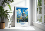 London Travel Print Wall Art, Travel Poster of London, London Art Lovers Gift, St Pauls Cathedral Art Gift NQ Media Designs