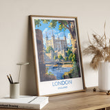 London Travel Print Wall Art, Travel Poster of London, London Art Lovers Gift, Tower of London Art Gift NQ Media Designs