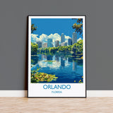 Orlando Travel Print, Travel Poster of Orlando, Orlando Art lovers Gift,Florida Art Gift,USA Wall Art Print NQ Media Designs