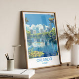 Orlando Travel Print, Travel Poster of Orlando, Orlando Art lovers Gift,Florida Art Gift,USA Wall Art Print NQ Media Designs