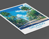 Orlando Travel Print, Travel Poster of Orlando, Orlando Art lovers Gift,Florida Art Gift,USA Wall Art Print NQ Media Designs