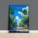 Orlando Travel Poster, Travel Print of Orlando, Orlando Art lovers Gift,Florida Art Gift,USA Wall Art Print NQ Media Designs