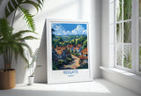 Reigate Travel Print, Travel Poster of Reigate, Surrey Poster, Reigate Art Gift, London Art Lovers UK Travel Gift NQ Media Designs