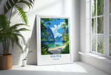 Phi Phi Travel Print, Travel Poster of Phi Phi, Thailand, Phi Phi Islands Art Lovers Gift, Wall Art Print NQ Media Designs