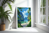 Phi Phi Travel Poster, Travel Print of Phi Phi, Thailand, Phi Phi Islands Art Lovers Gift, Wall Art Print NQ Media Designs